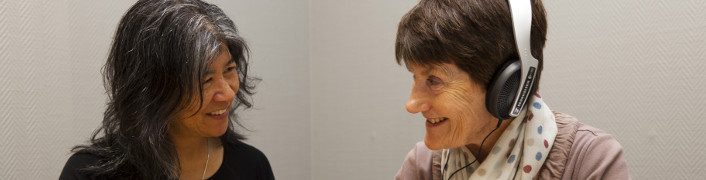 photo of oral history being recorded